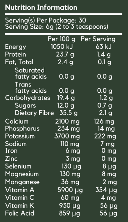 100% Organic Australian Broccoli Powder (30 days)