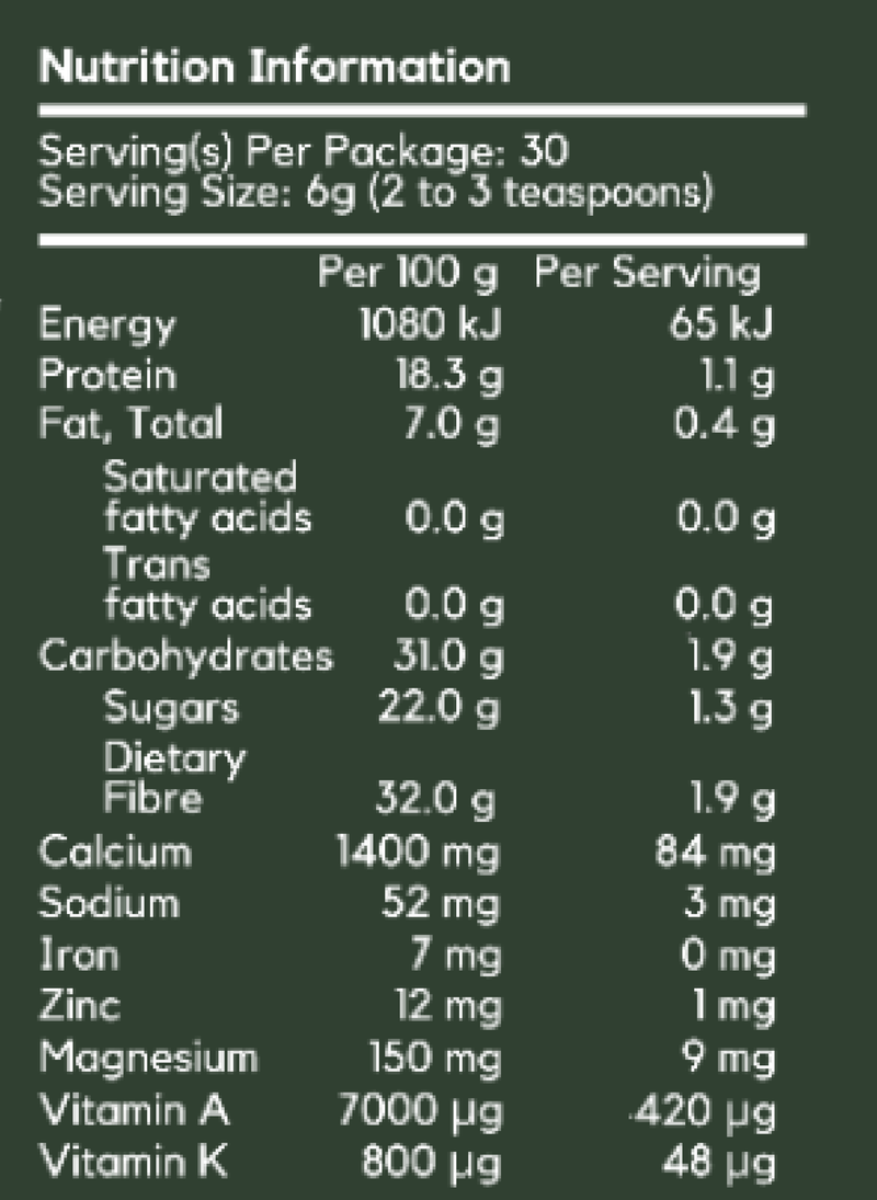 100% Organic Australian Kale Powder (30 days)