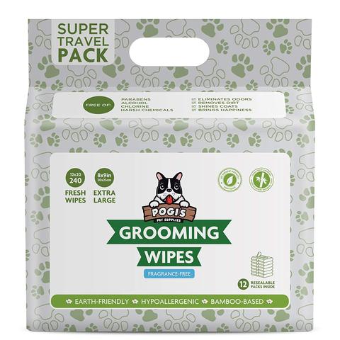 Pogi's Pet Supplies - Grooming Wipes - Unscented - 240 Packs - 20 x 23 cm